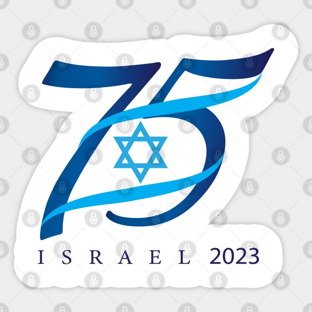 Happy Israel Independence Day Blue Star of David 75th Anniversary celebration Event 2023 Yom Ha'Atzmaut Sticker by sofiartmedia